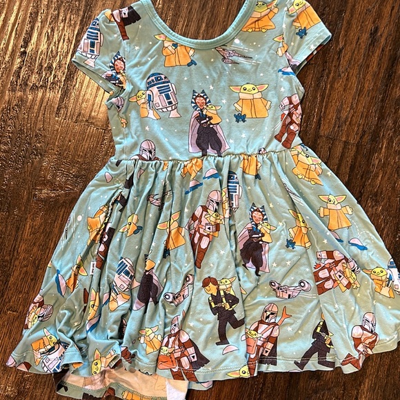 Little Sleepies Star Wars Grogu and Friends Play in 2T Skater Dress - Picture 4 of 6